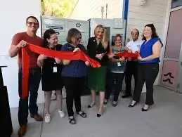 ILS Library Lending Kiosks Book Vending Machines - crestview-24-7-library ribbon cutting