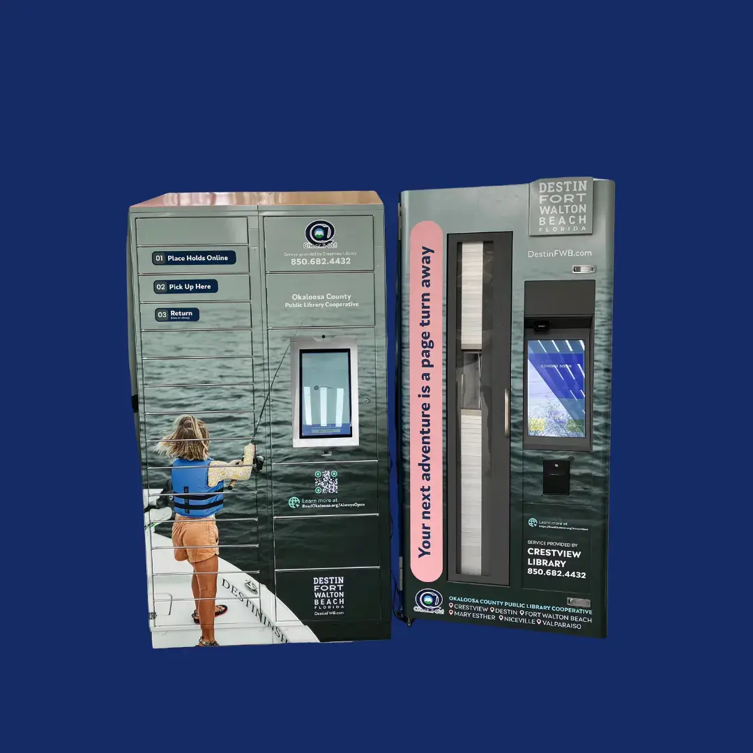 Library outreach lending kiosks library vending machines - by ILS