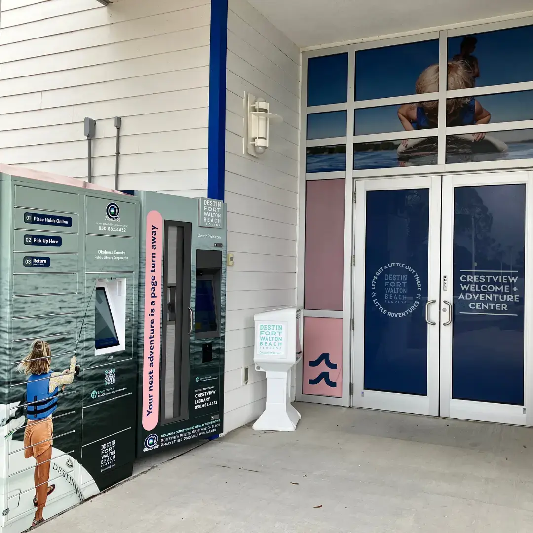 Library outreach lending kiosks library vending machines - by ILS  (1080 x 1080 px)